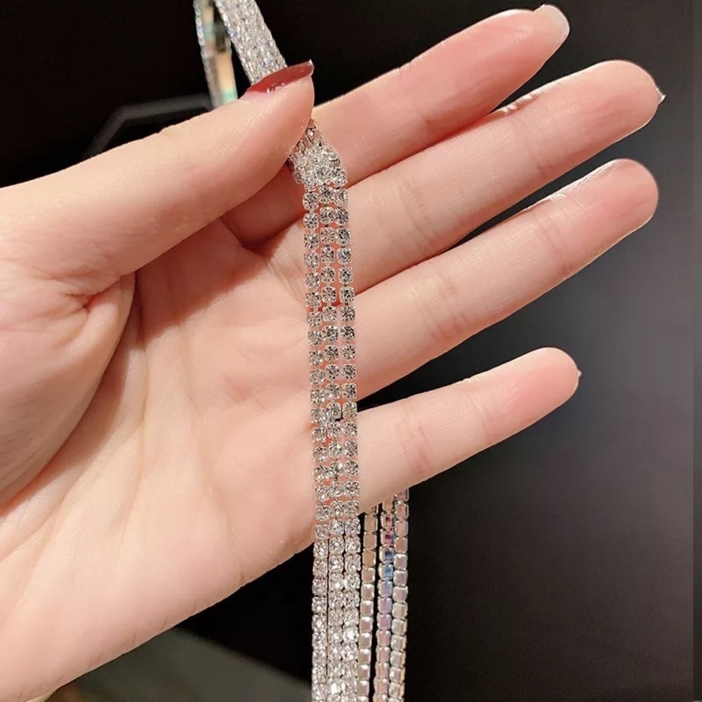 Silver Rhinestone Headband - Picture 10 of 11